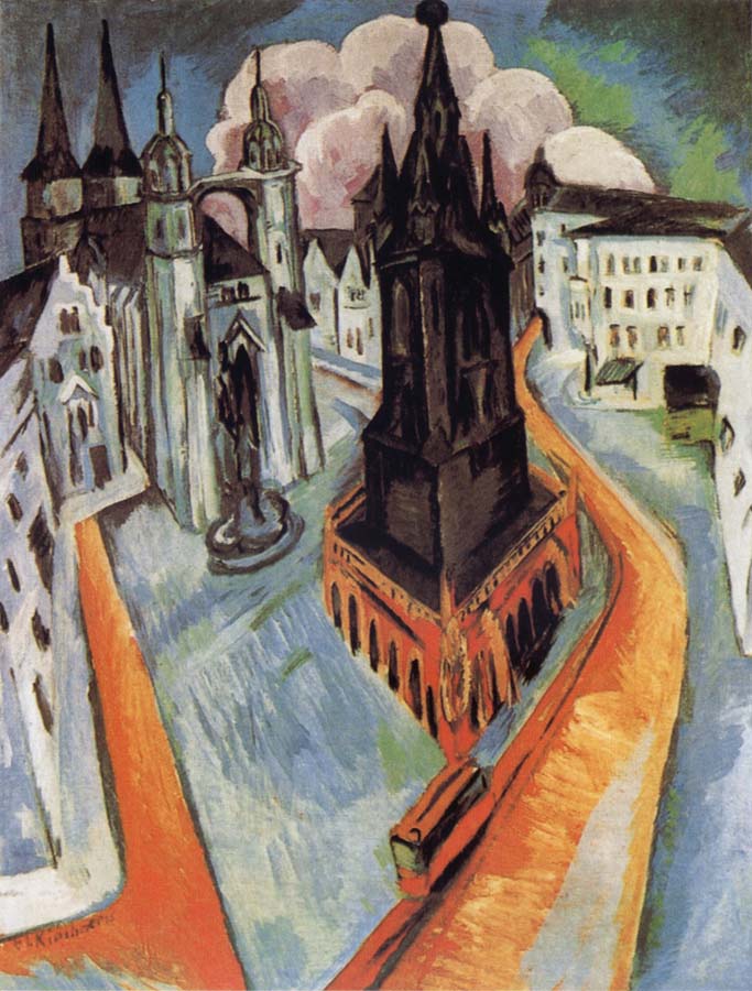 Ernst Ludwig Kirchner The Red Tower in Halle